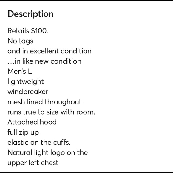 ❤️🤍💙 Men’s Windbreaker Size L Super nice in like new condition - Picture 7 of 14